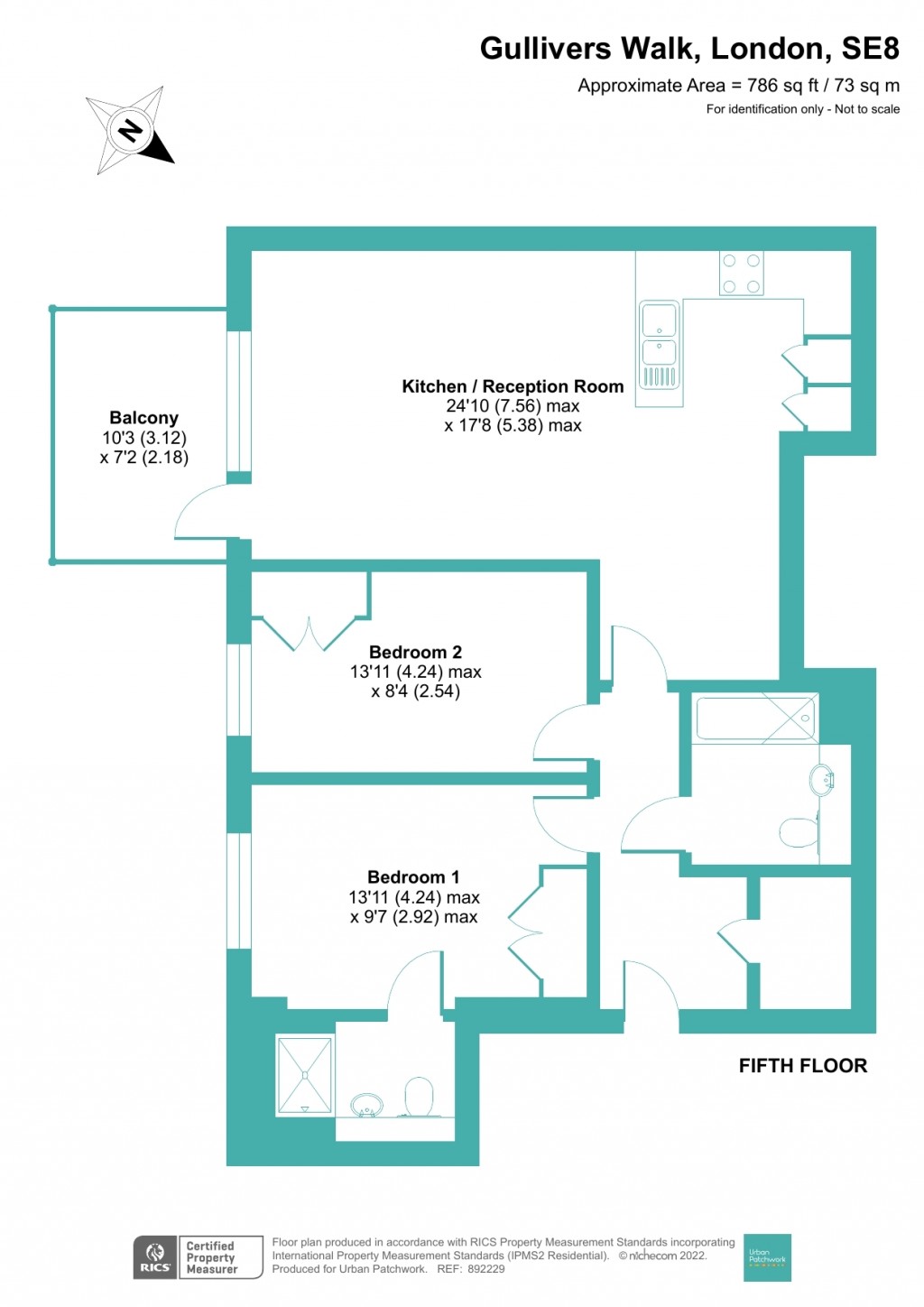 Floorplans For Gullivers Walk, London